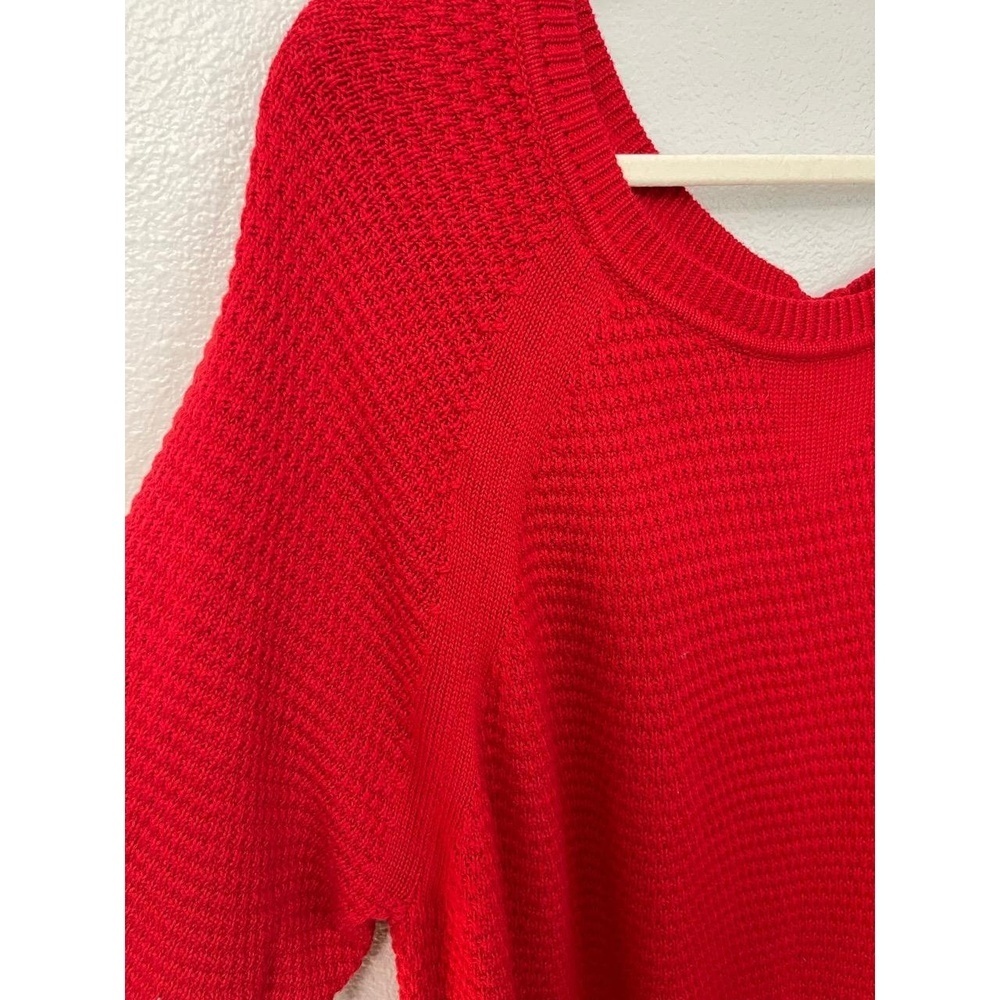 Lane Bryant Plus Red Knit Scoop Neck 3/4 Sleeve Tunic Sweater Size 22/24 ❤️ - Picture 5 of 9